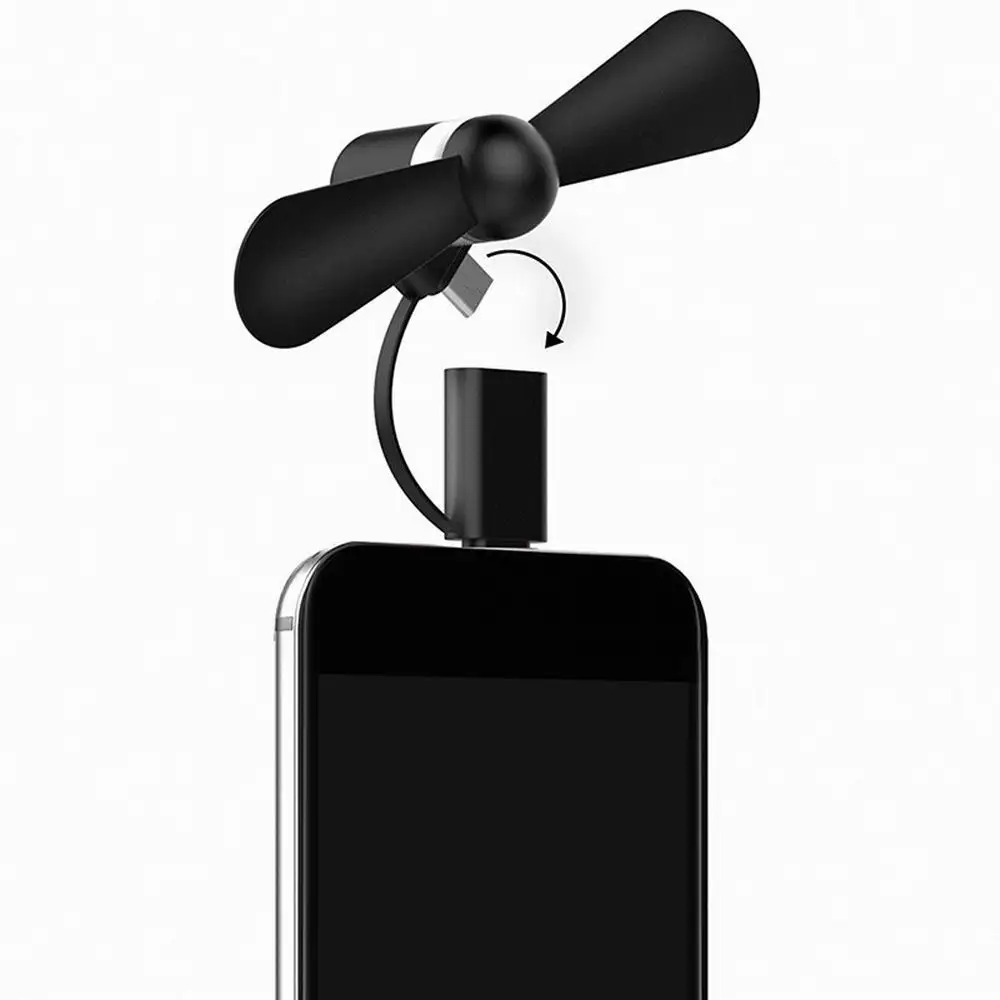 Mini 2 in 1 Portable Micro USB Hand Fan for iPhone 5/6/Samsung/HTC/Android OTG Smartphones USB Gadget