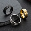Bagues en acier inoxydable pour hommes, Punk mat, rainure noire, marque de mariage, bijoux ► Photo 2/6