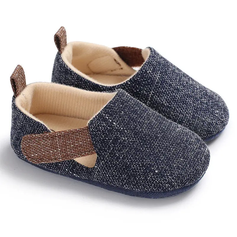 Новейшие брендовые летние мягкие детские туфли для маленьких мальчиков кроссовки для новорожденных от 0 до 18 месяцев - Цвет: Синий