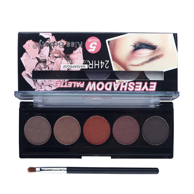 

5 Color Matte Eyeshadow Palette Eye Shadow Waterproof Makeup Earth Color Smooth Powder Natural Nude Cosmetics