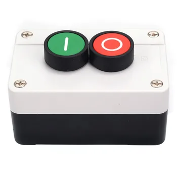 

1pc White Push Button Station Switch Rectangle 1NO+1NC Remote Start Stop Motor Solenoid IP55 Button Box Mayitr Plastic Enclosure