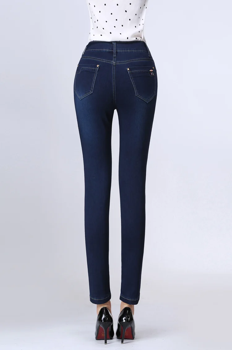 Jbersee, весна-осень, женские прямые джинсы, Стрейчевые джинсы с высокой талией, 9 точек, джинсы для женщин, большие размеры, джинсовые штаны, брюки