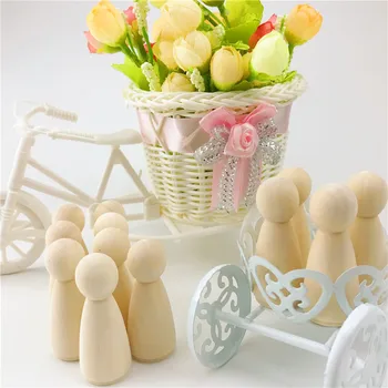 

Wedding Cake Toppers Large Peg Dolls Unfinished(20pc 65mm women Creative DIY Toy Kid'S Printe Party Favor Wedding Home Decor