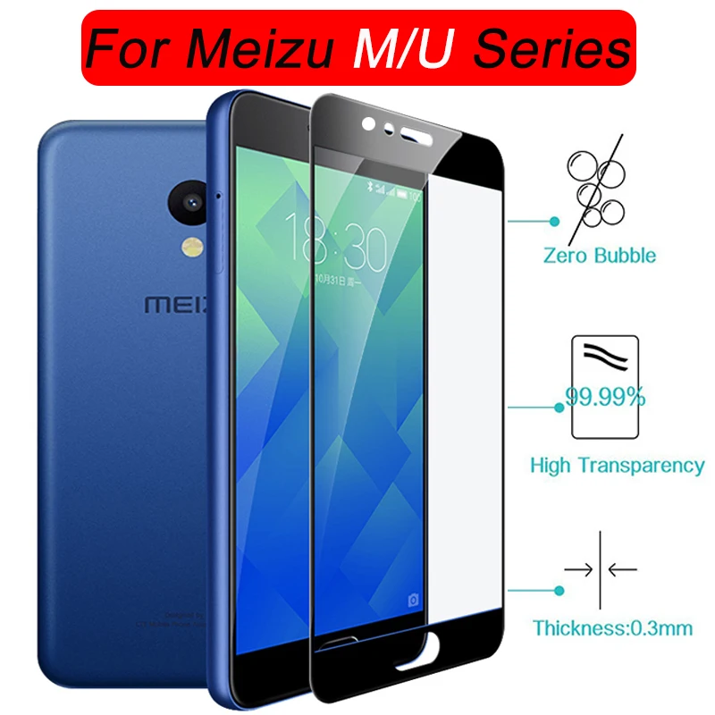 

Protective glass on the for meizu m6 m5 m3 note u20 u10 tempered maisie maze M5s m 6 5 3 u m5s screen protector glas full cover