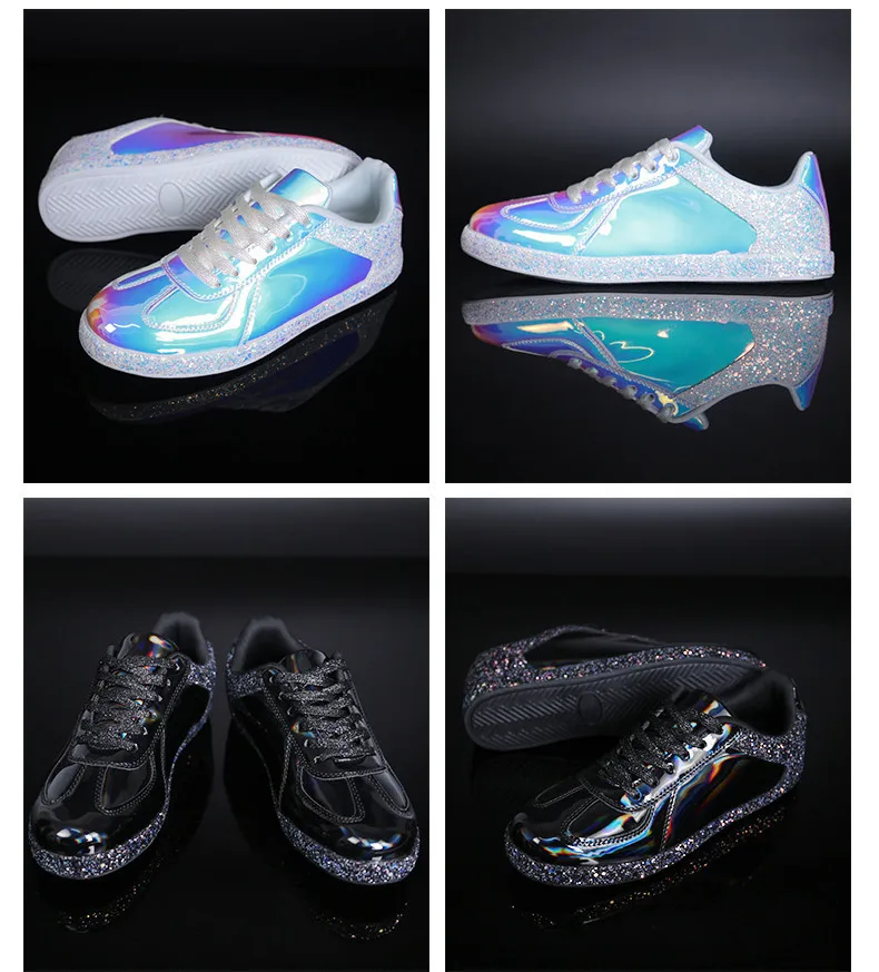 Fashion Sneakers Women Flats Shoes Casual Outdoor Walking Shoes Woman Lace-up Gold Glitter Ladies Shoes Zapatos Mujer (13)