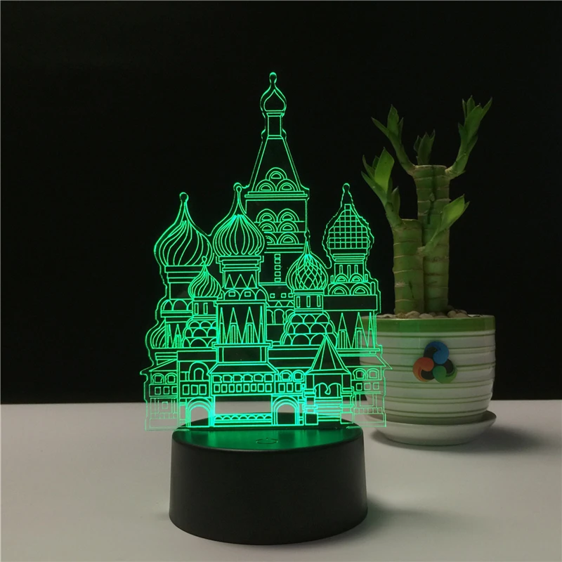 

Castle Shape 3D LED Table Lamp Night Lights USB LED Illusion Lighting for Children Bedroom Wedding Decoration Birthdays Gift