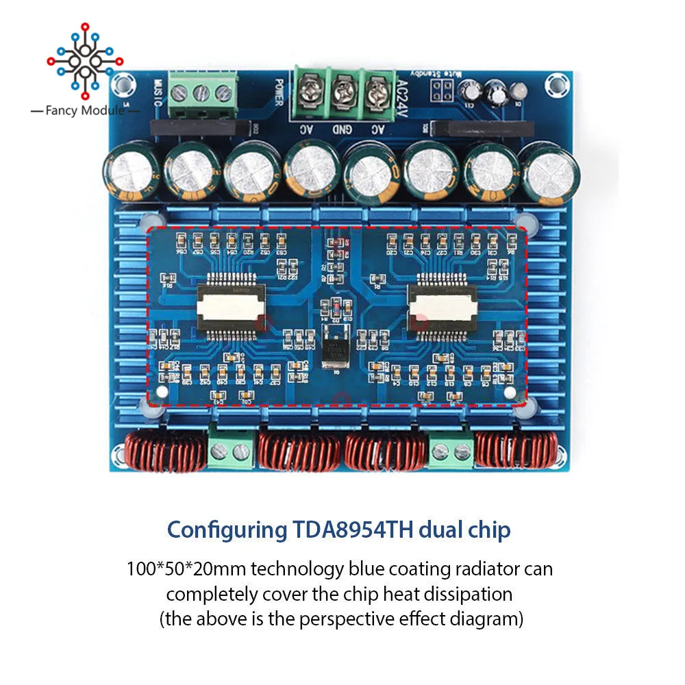 XH-M252 AC 24 в 2x420 Вт стерео tda8954-й двойной чип класса D Цифровой аудио HIFI усилитель плата модуль ультра высокой мощности BTL режим