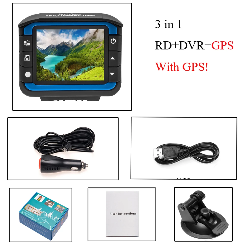 Car DVR Radar Detector GPS Tracker 3 in 1