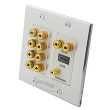 Aluminum 5 1 sound box font b speaker b font banana wall plate with female to