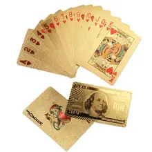 Golden Playing paper model Cards Game Luxury Gold Foil Poker Set Grid Plastic Foil Poker Durable Waterproof Card Gift Collection