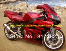 Black flames red Fairing kit for KAWASAKI Ninja ZZR600 05 06 07 08 ZZR 600 2005 2006 2007 2008 Injection mold Fairings set+gifts