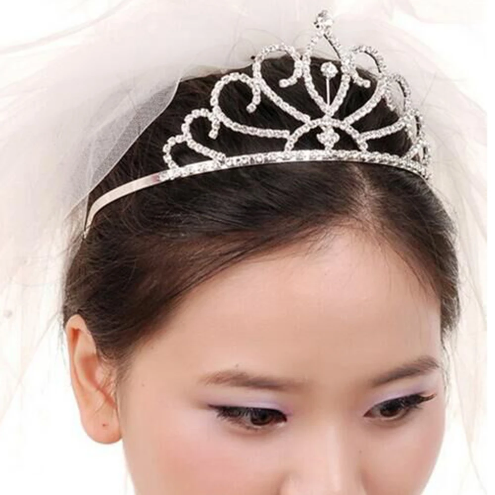 Hot Fashion Bridal Tiara & Crown Luxury Princess Wedding Party Hair Jewelry Women Girl Heart Crystal Prom Headband hair accessory jewelry set jewelry accessories hair headdress bridal headwear hair band crown