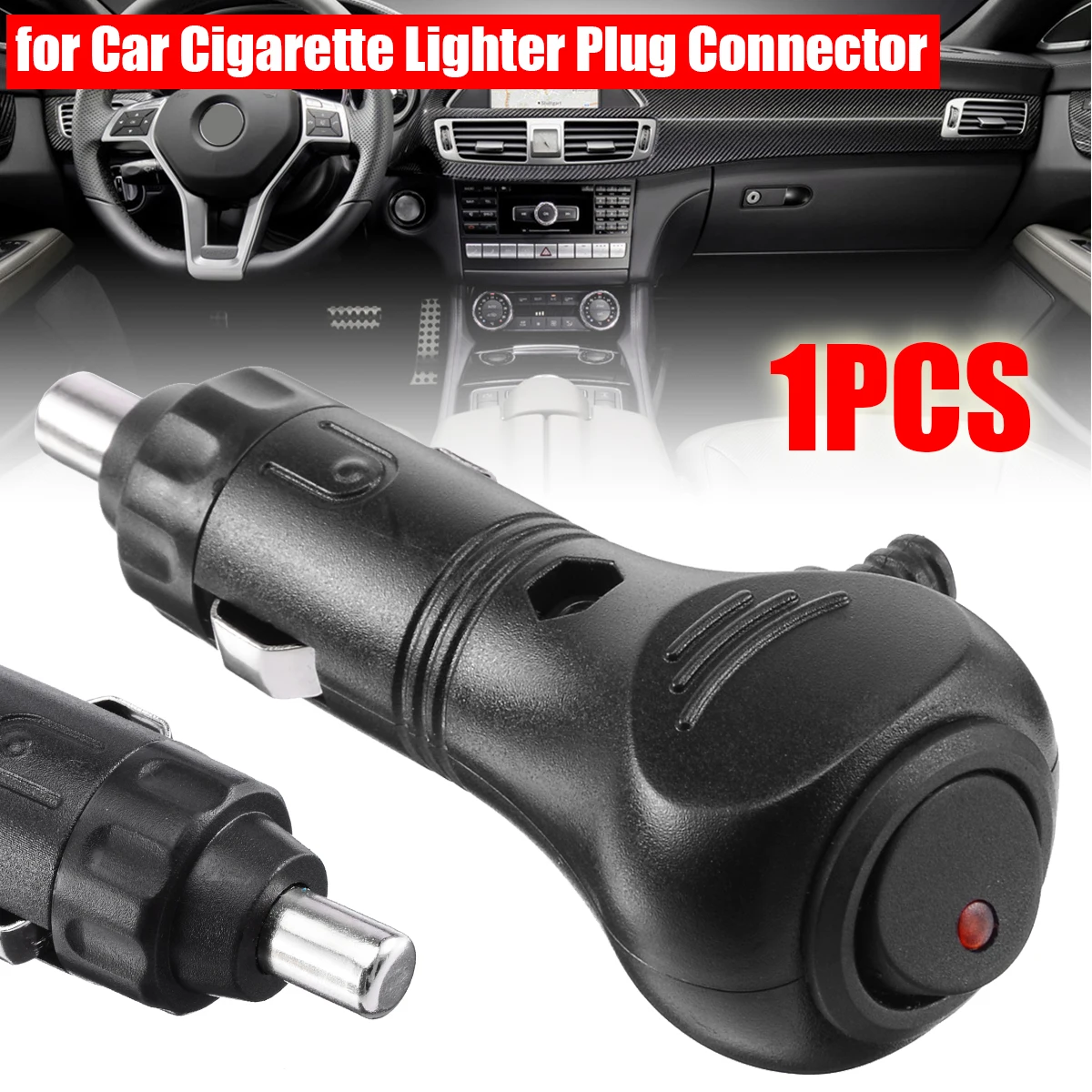 

DC 12V Car Cigarette Lighter Socket Plug Connector LED On Off Switch Lighter Socket Splitter Plug Connector