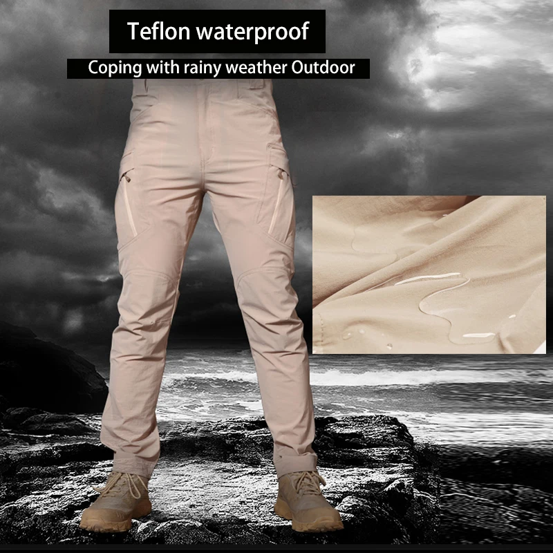 IX9 Stretch pantalones de senderismo hombres deportes al aire libre senderismo Camping pesca de carga impermeable pantalones de las mujeres táctico militar Pantalones