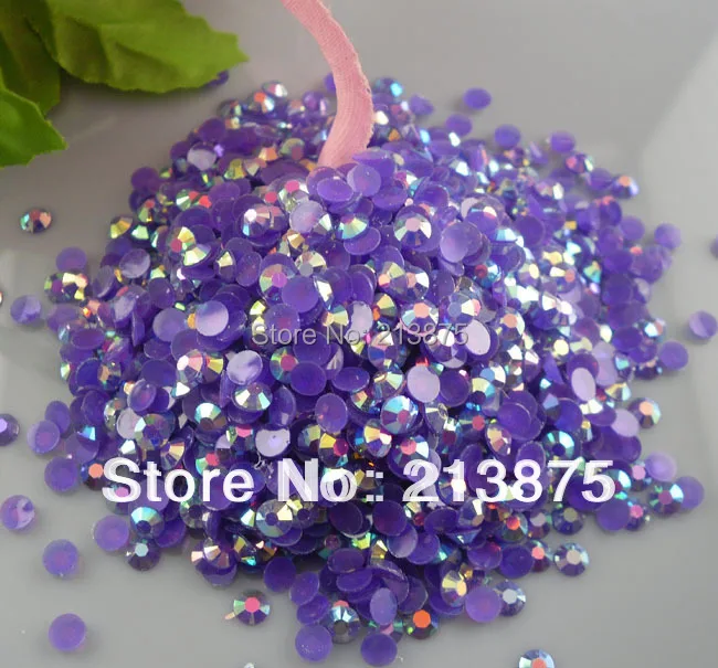 

Wholesale large quantity 100000pcs Dark purple Magic color AB jelly 3mm resin rhinestones Mobile stick drill Nail Art SS12 0443#