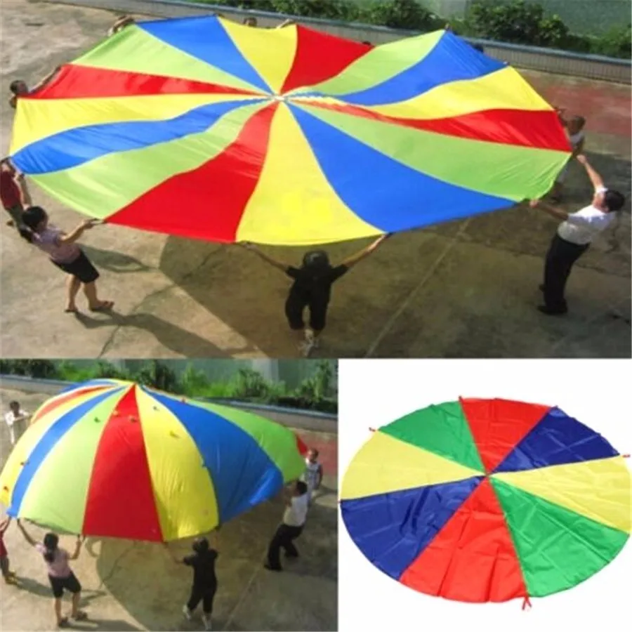 FD3448 Kids Play Jumpsack Rainbow Parachute Outdoor Game Exercise Sport Toy 2M 