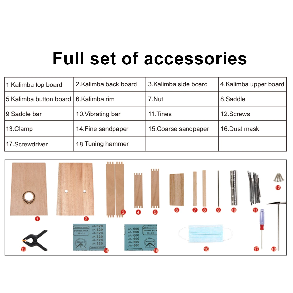 Kmise Kalimba DIY Kit 17 ключ большой палец и палец пианино с ручными инструментами тюнер молоток ручной работы подарок на день рождения для детей