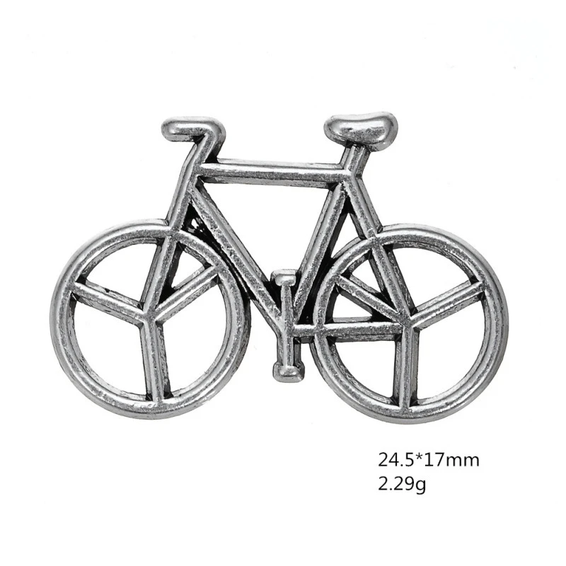 50PCS Alloy Ancient Silver BIKE Bicycle Charms Pendant Necklace Jewelry DIY Accessories Handmade Keychains Bracelets Making