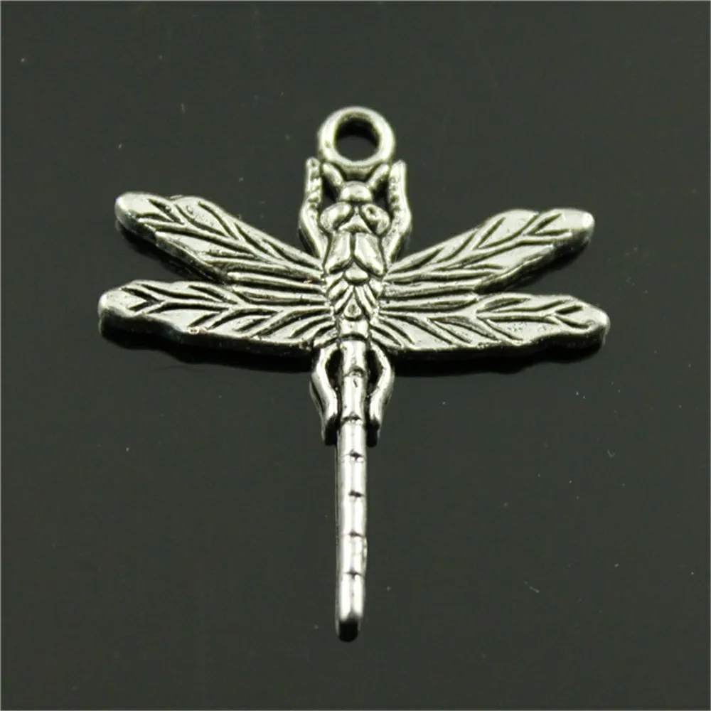6pcs Dragonfly Pendant Charms For Jewelry Making 2 Colors Antique Bronze Antique Silver