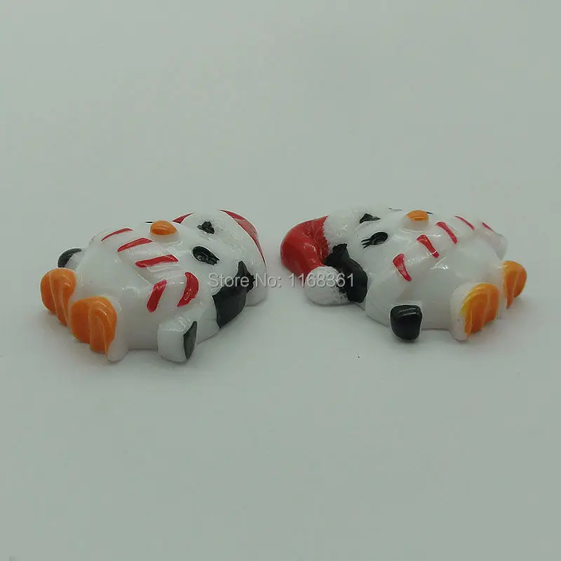 1pcs/lot resin flat back penguin with red hat 32mm Cabochons Scrapbooking Hair Bow Center DIY Christmas decration C101-7
