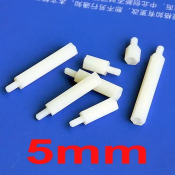 

(100 pcs/lot ) 5mm/0.2" Nylon M3 Threaded Hex Male-Female Standoff Spacer, Hexagonal.