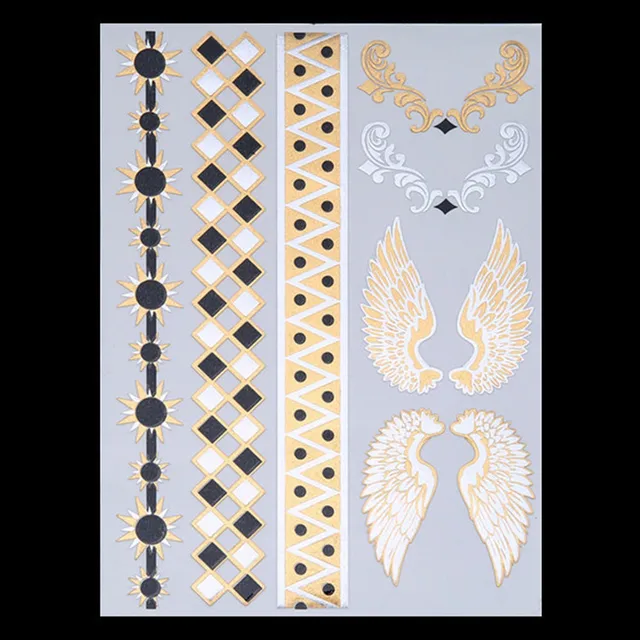 gold tattoos flash tattoo temporary tattoo sticker golden silver gold tattoos flash tattoo temporary tattoo sticker golden silver
