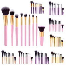 9Pcs Mutil-color Professional Makeup Brushes Set Foundation Powder Blush Eyeliner Eyeshadow Make Up Tools Kits(opp bag packing)
