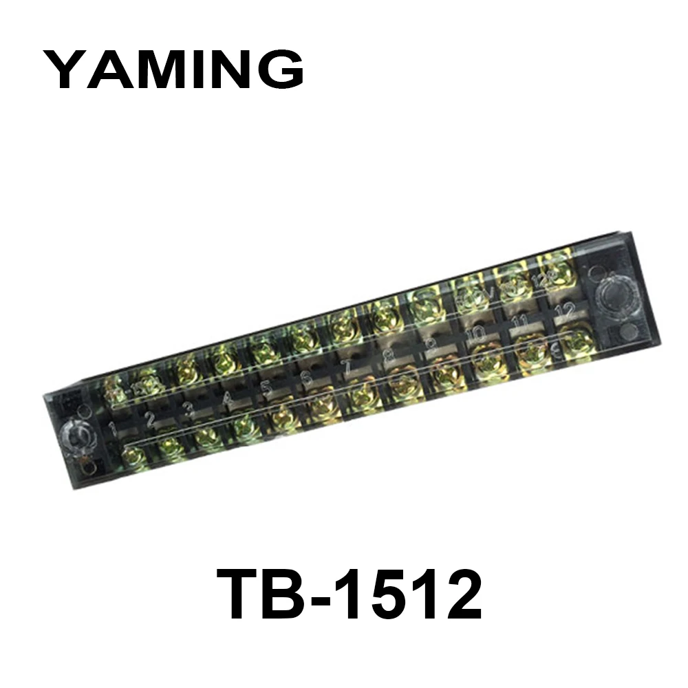 

5PCS/lot TB-1512 Copper!! Connection Terminal Block Row Connector Plate with Cover 15A 600V 12P 12 positions 0.5-1.5mm2