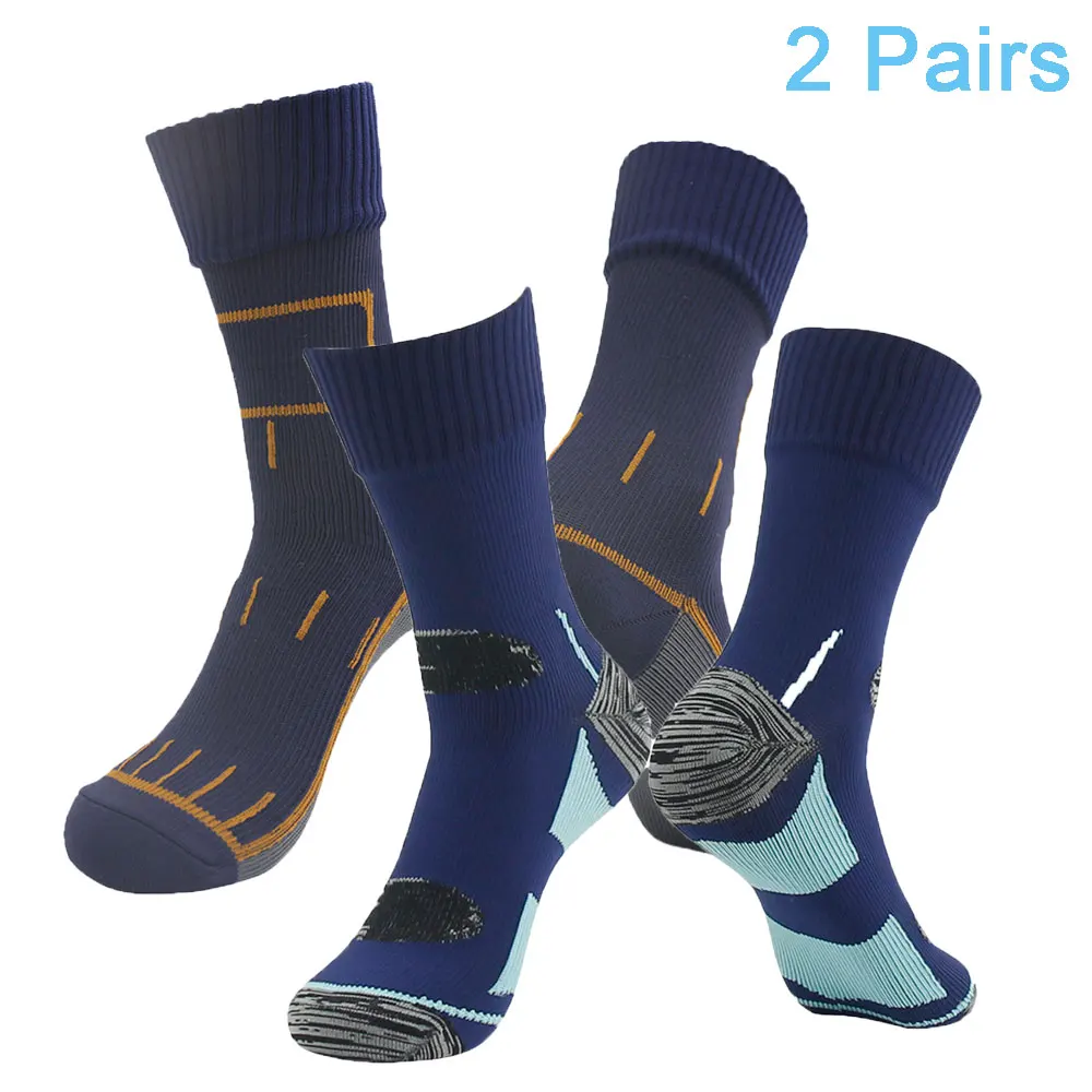 

RANDY SUN Unisex Waterproof Breathable Cycling Socks 2 Piars For Outdoor Sports Hiking Trekking Skiing Climbing Socks