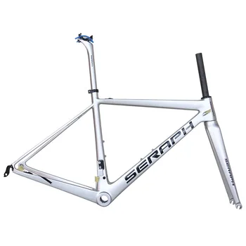 

2019 seraph full carbon t1000 road bicycle frame fm686 silver color weave ud matte/glossy/accept customized design