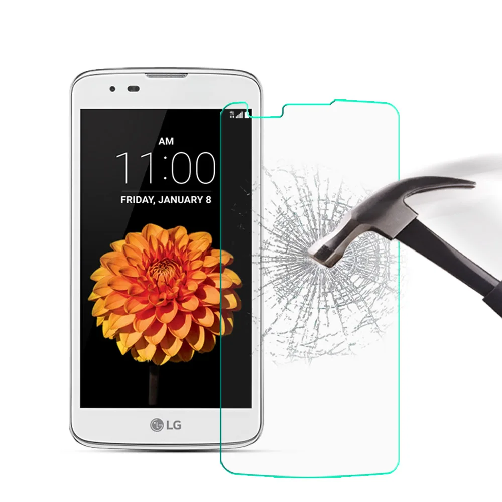 

Tempered Glass For LG K7 Phone Screen Protector Protective Film For LG K7 k7 Phone Glass Film Cover +Clean Kits