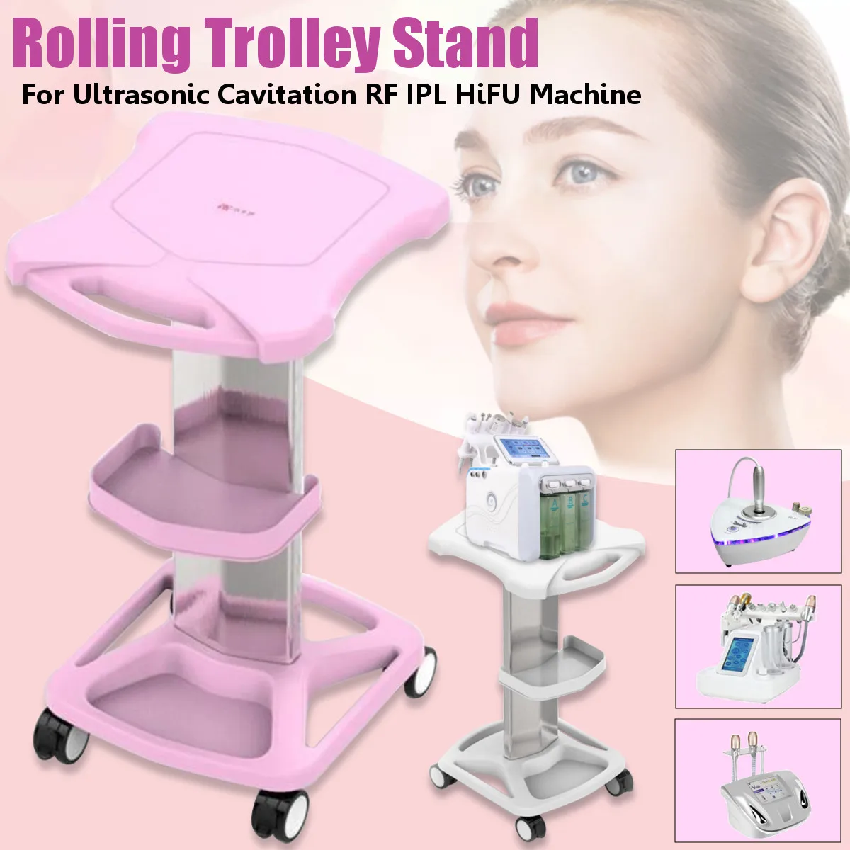 

Beauty Equipment Storage Rack Trolley Stand Cart Slim Rolling With Wheels Kitchen Storage Decorative Wall Shelf Holder For Salon