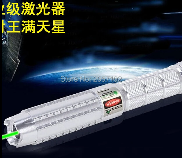 

High Powered Military 100w Green Laser Pointer 100000m LAZER Flashlights 532nm Focusable Burning Match,Burn cigarettes+5 caps