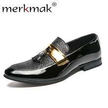 Merkmak/нескользящая мужская обувь на плоской подошве; цвет черный, золотой; официальная обувь из искусственной кожи в стиле пэчворк; повседневная мужская обувь; деловые модельные туфли
