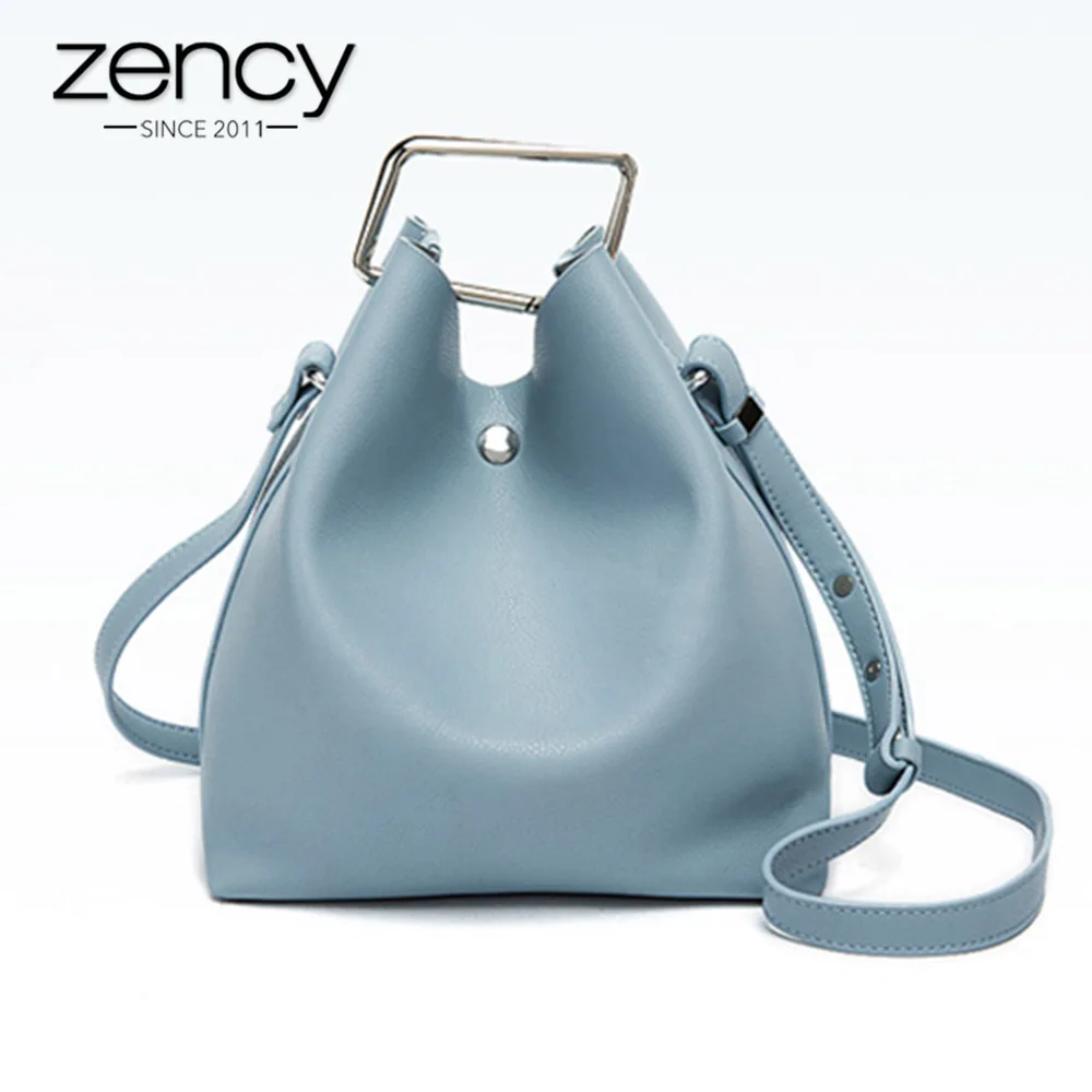 

Zency 100% Genuine Leather Lady Casual Tote Elegant Handbag Fashion Women Shoulder Bag Messenger Crossbody Purse Female Bucket