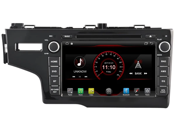 Excellent Navirider car dvd player multimedia autoradio android 8.1 wifi gps navigation screen for Honda Fit Jazz 2014 LHD tape recorder 1