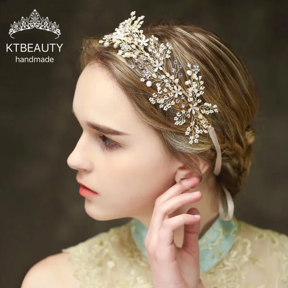 

Luxury Crystal Golden Crown Tiara Fashion Hairband Crystal Hair Jewelry Wedding Hair Accessories Romantic Bridal Head Chain Head