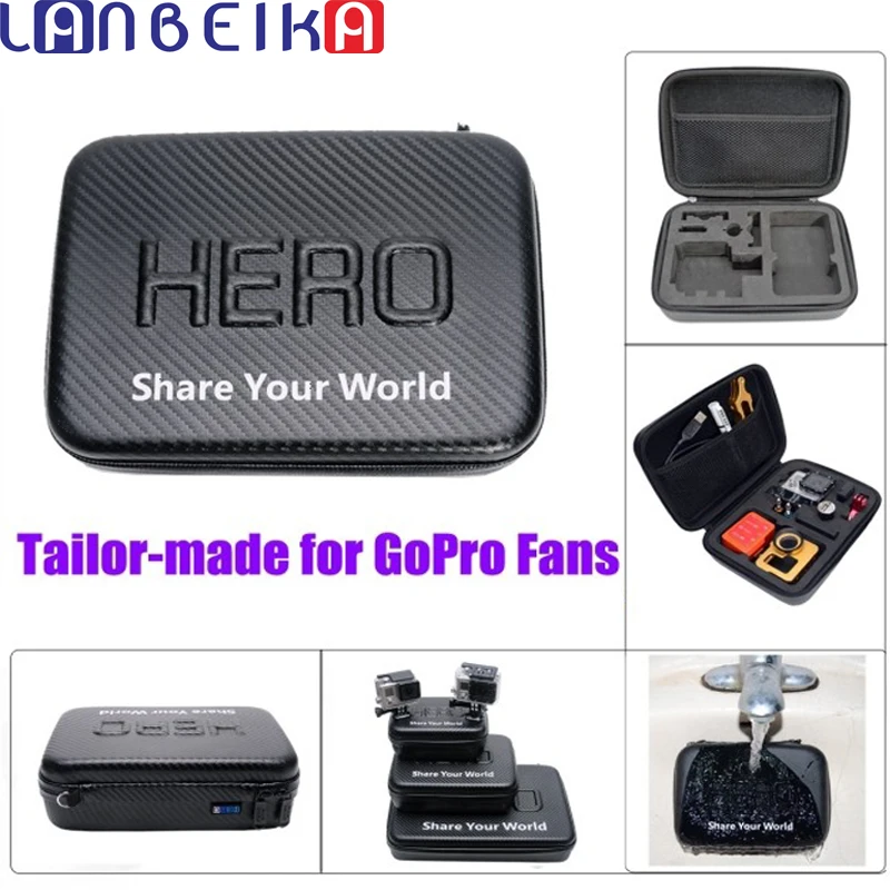 LANBEIKA для GoPro Средний ящик хранения коллекция водонепроницаемая сумка чехол Hero 9 8 7