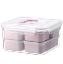 PINK Многофункциональный в японском стиле мобильный Портативный коробка для завтрака пригодная для использования в микроволновке контейнер для пищи с подогревом Портативный Пластиковые двойной слой "Ланч-бокс" - Цвет: PINK