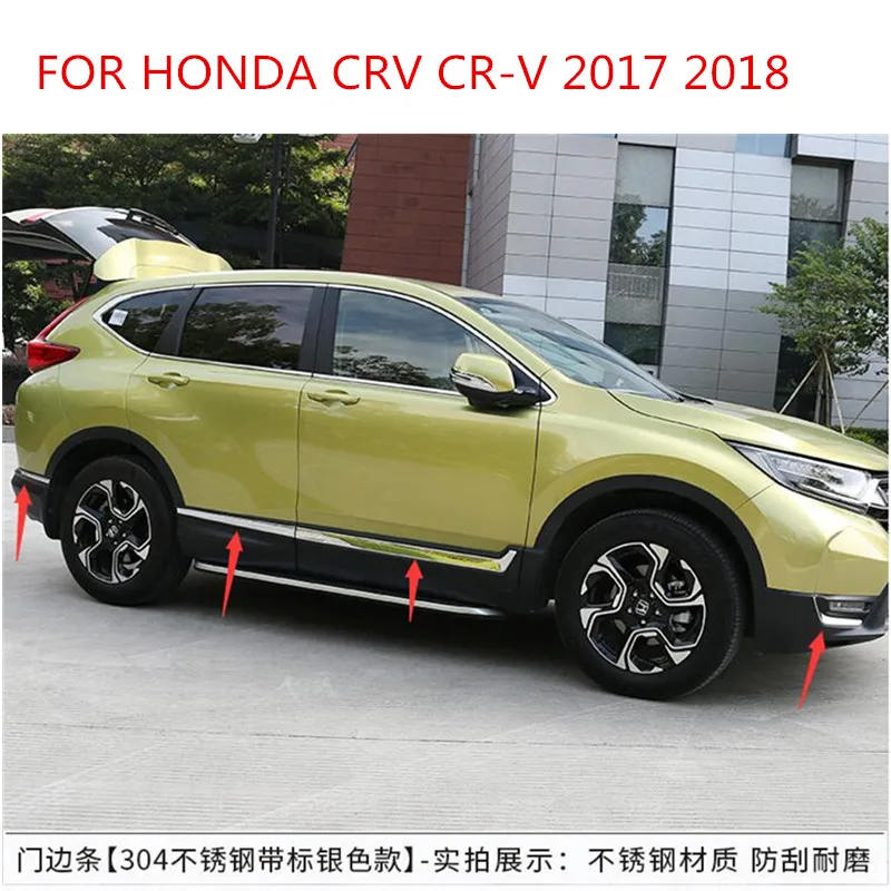 

STAINLESS STEEL SIDE DOOR BODY MOLDING TRIM COVER LINE GARNISH STICKER ACCESSORIES 8PCS/SET FOR HONDA CRV CR-V 2017 2018 2019