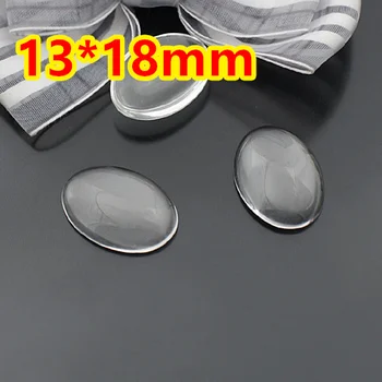 

100pcs 13*18mm clear domed magnifying Oval Flat back Glass Cabochons,photo jewelry pendant inserts glass