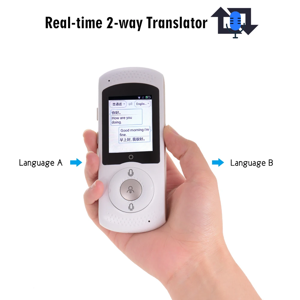 2,0 дюймов 45 языков умный голосовой путешествия переводчик Bluetooth4.2 интеллигентая(ый) в режиме реального времени, для свиданий переводчик