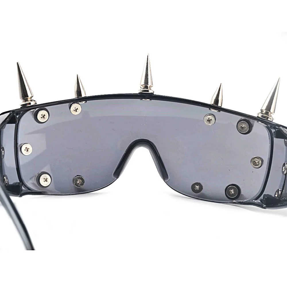 Модные ветрозащитные солнцезащитные очки для женщин, новинка, негабаритные зеркальные Мужские очки, роскошные брендовые футуристические женские очки с металлическими заклепками NX
