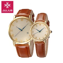 Топ Юлий человек женщина дракон феникс Пара часы 4 цвета простые модные часы платье браслет Кожа Мальчик девушка влюбленных подарок