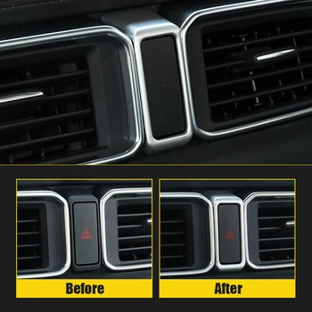 

ABS Matte For Mazda CX5 CX-5 2017 2018 Car Dashboard Warning Light Push Button Door Lock Switch Trim Cover Accessories 1pcs