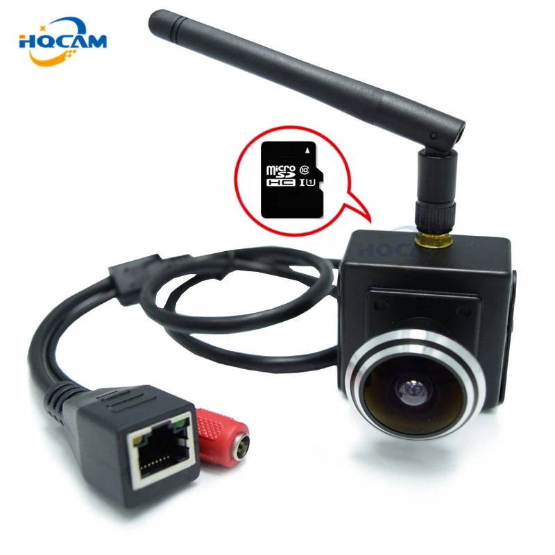  HQCAM CAMHI 720P mini wifi IP camera wireless webcam 1.78 mm wide Angle fisheye lens support SD car