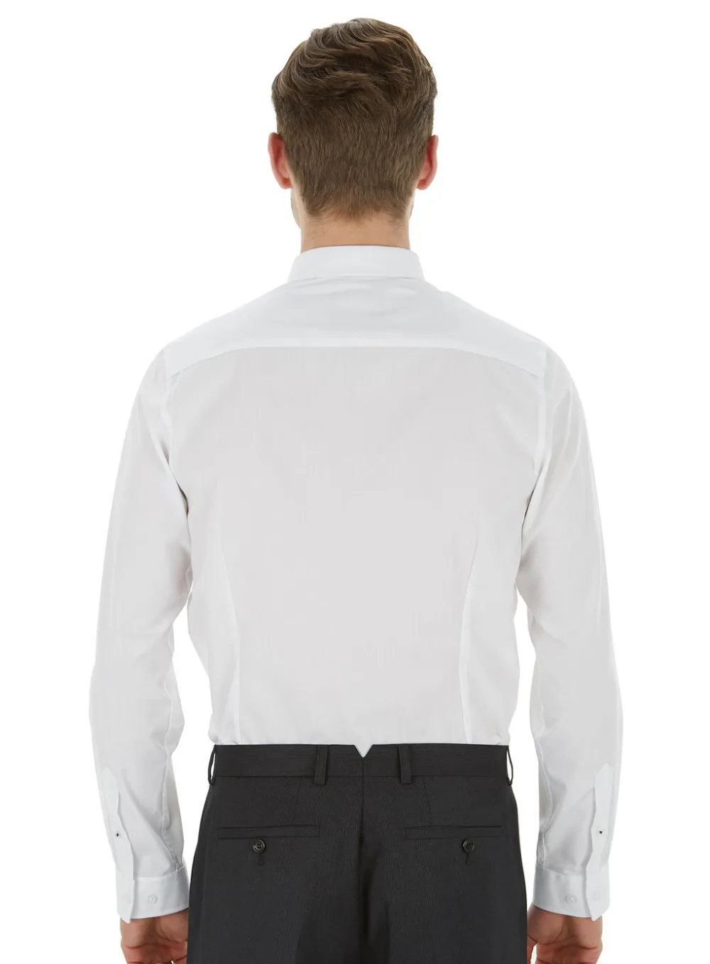 Новый дизайн 100% хлопок чистый белый классический воротник рубашки для мужчин