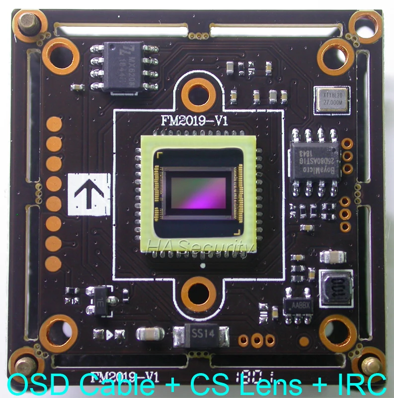 

AHD-H 1080P / 720P / CVBS 1/2.9" MIS2019 CMOS image sensor + FH8536H CCTV camera PCB board module (UTC) +OSD cable +CS Lens +IRC