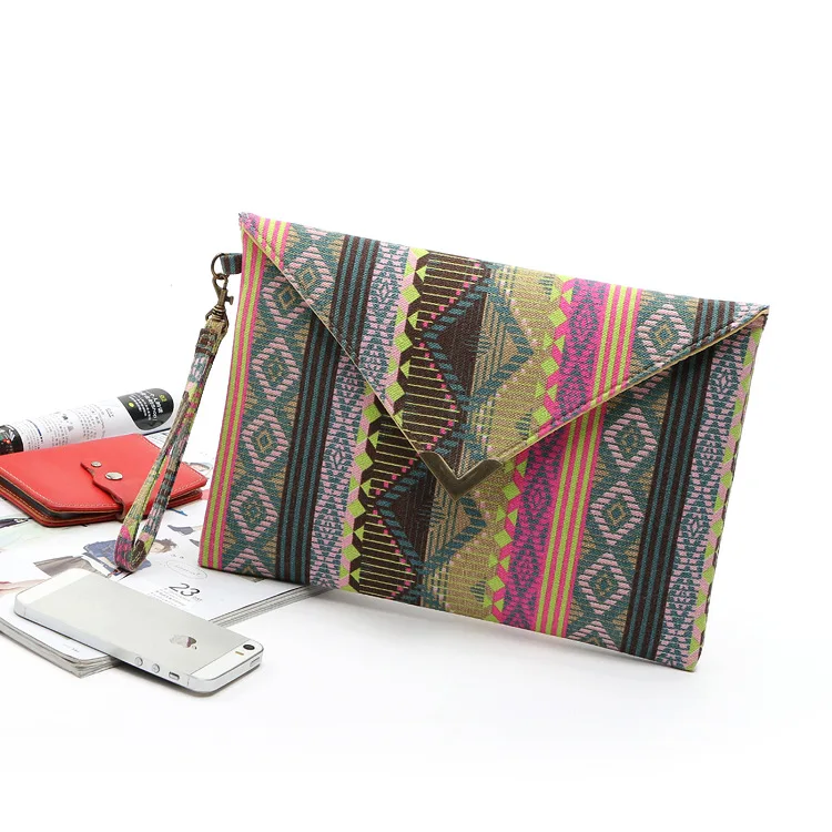 Модный женский клатч из парусины в национальном стиле, вечерние женские сумки, сумка для покупок и отдыха, сумочка-конверт