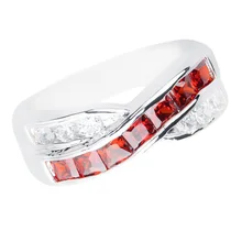 

Princess cut 3*3mm Semi-precious Stone Sterling Silver Filled Ring Size6 7 8 9 Q1344R47